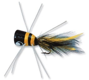 Betts Bass Bug Frog-Black-Yellow Size 1