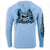 Flying Fisherman Performance Hoodie Pirate Skull Blue Mist XX-Large