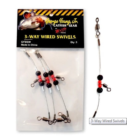 BnM Catfish Gear 3-Way Bumping Swivels 3ct